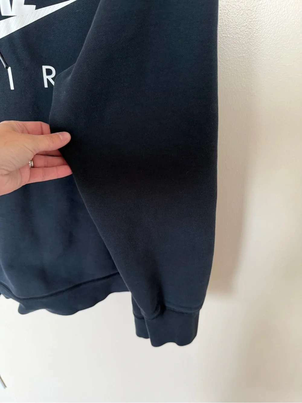 NIKE Black Nike Air Logo Graphic Hooded Sweatshirt Hoodie